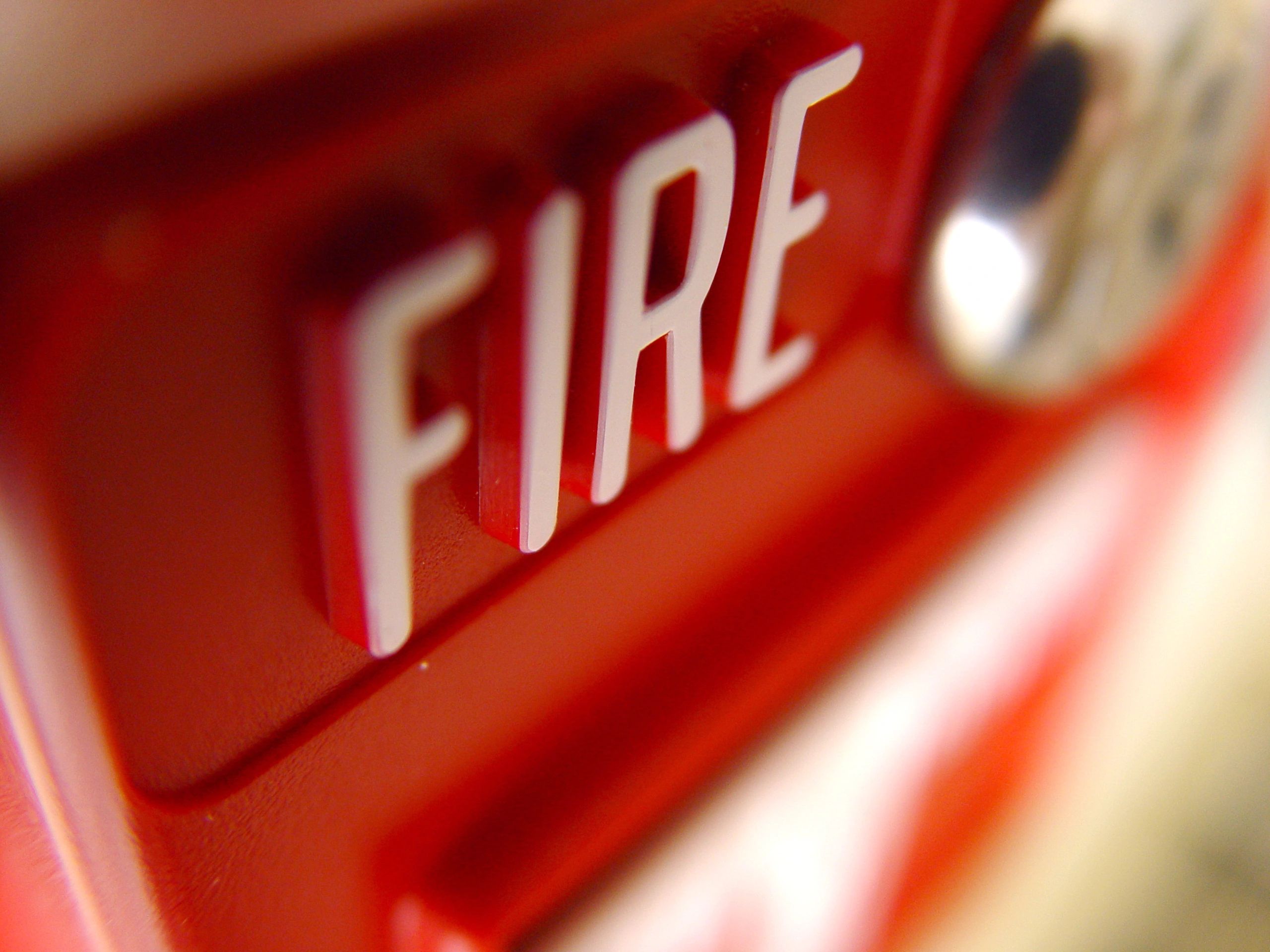 Fire alarm device close-up